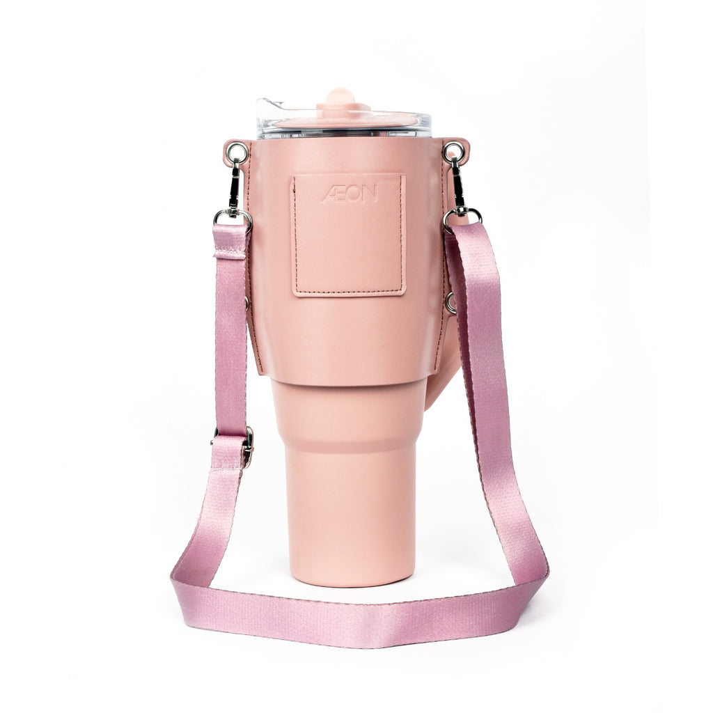 Pink Eterna Tumbler w/ Leather Case & Strap
